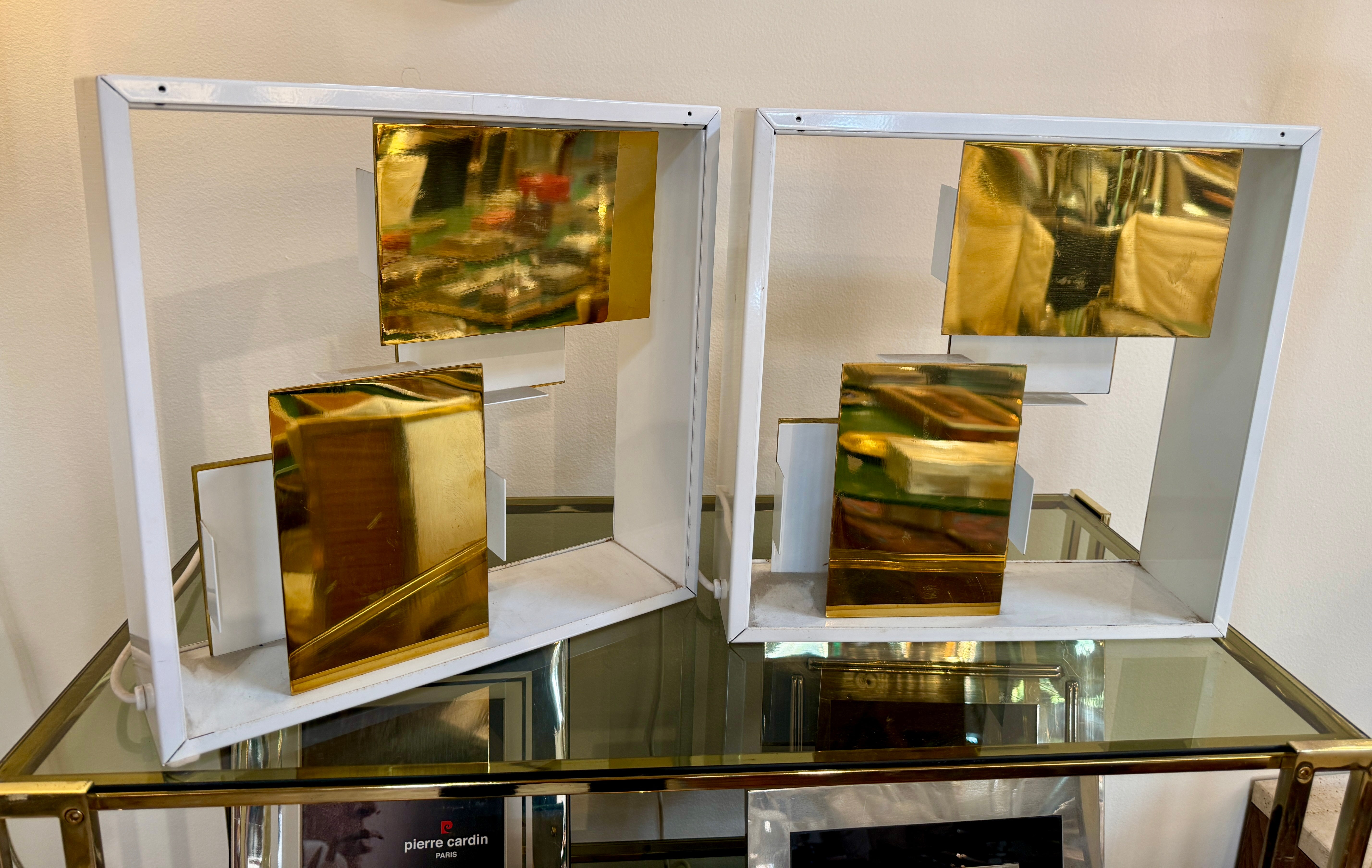 Pair of “Quadro di Luce” Table Lamps by Gio Ponti for Pollice, Italy, 1960s