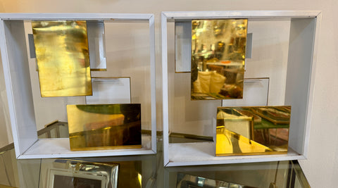 Pair of “Quadro di Luce” Table Lamps by Gio Ponti for Pollice, Italy, 1960s