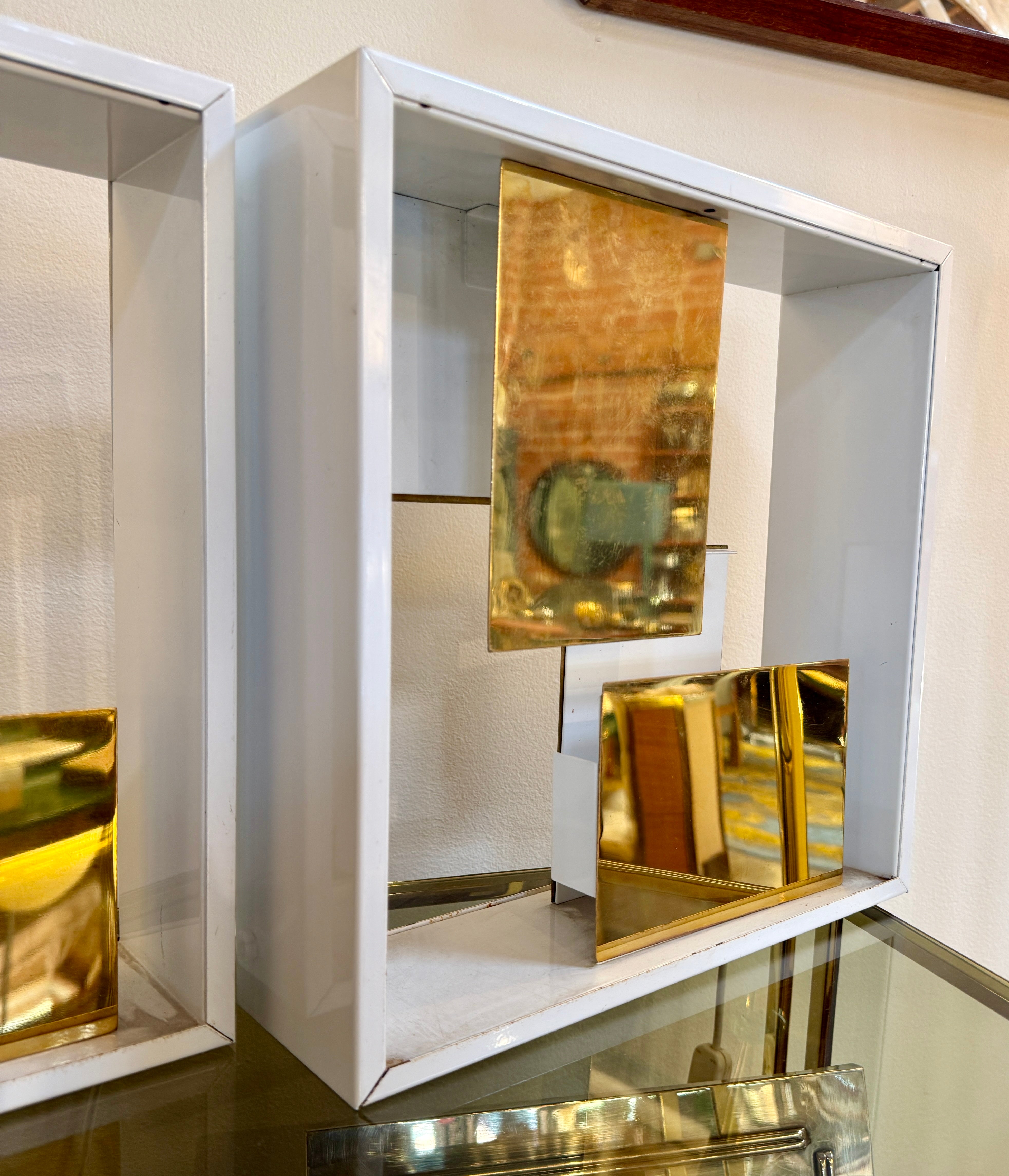 Pair of “Quadro di Luce” Table Lamps by Gio Ponti for Pollice, Italy, 1960s