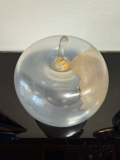 Seguso Apple Sculpture with Gold Leaf, Italy, 1970s