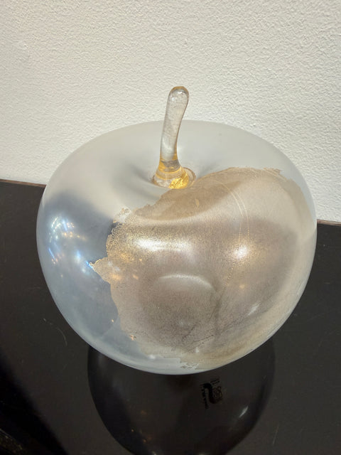 Seguso Apple Sculpture with Gold Leaf, Italy, 1970s