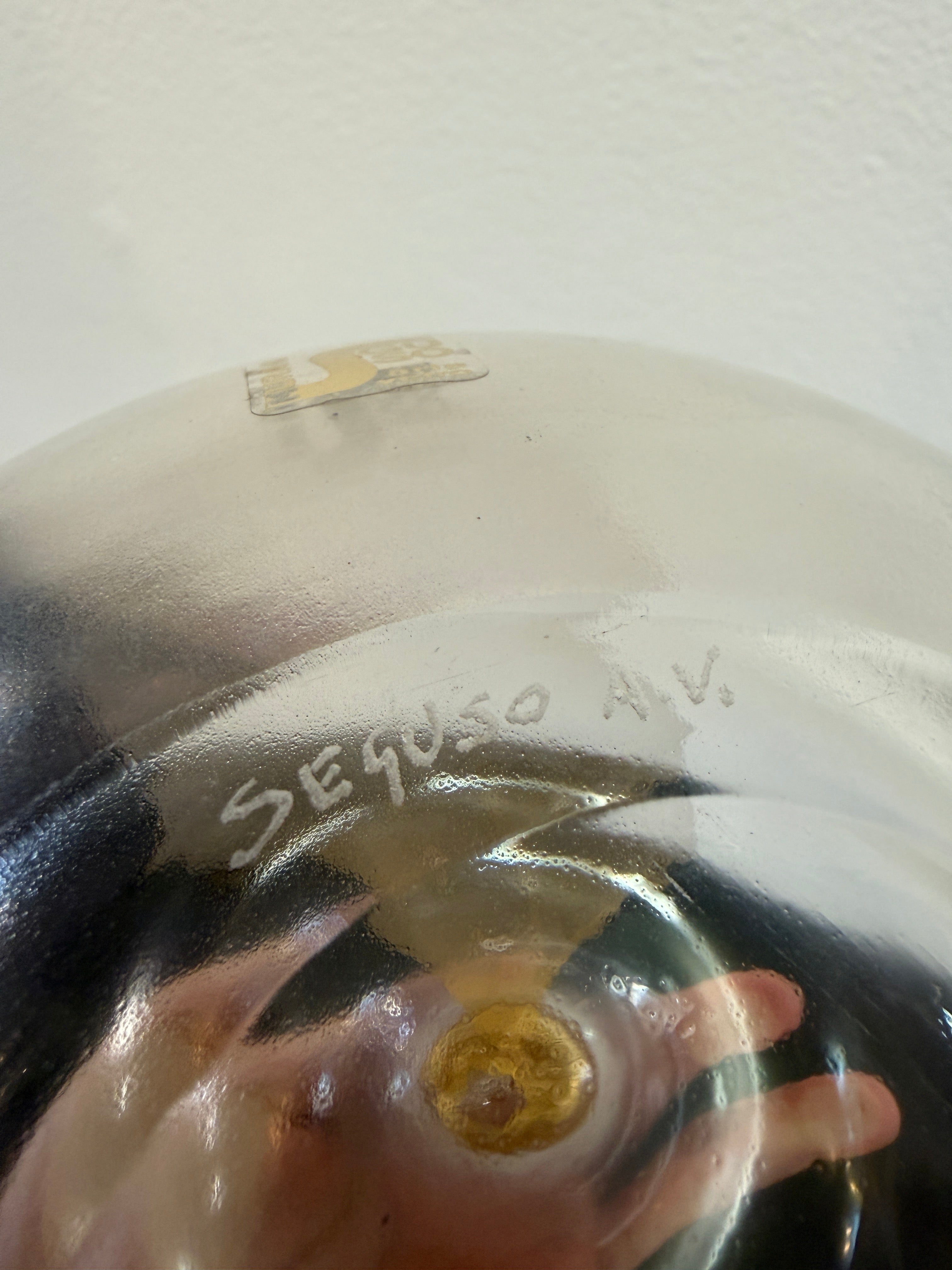 Seguso Apple Sculpture with Gold Leaf, Italy, 1970s