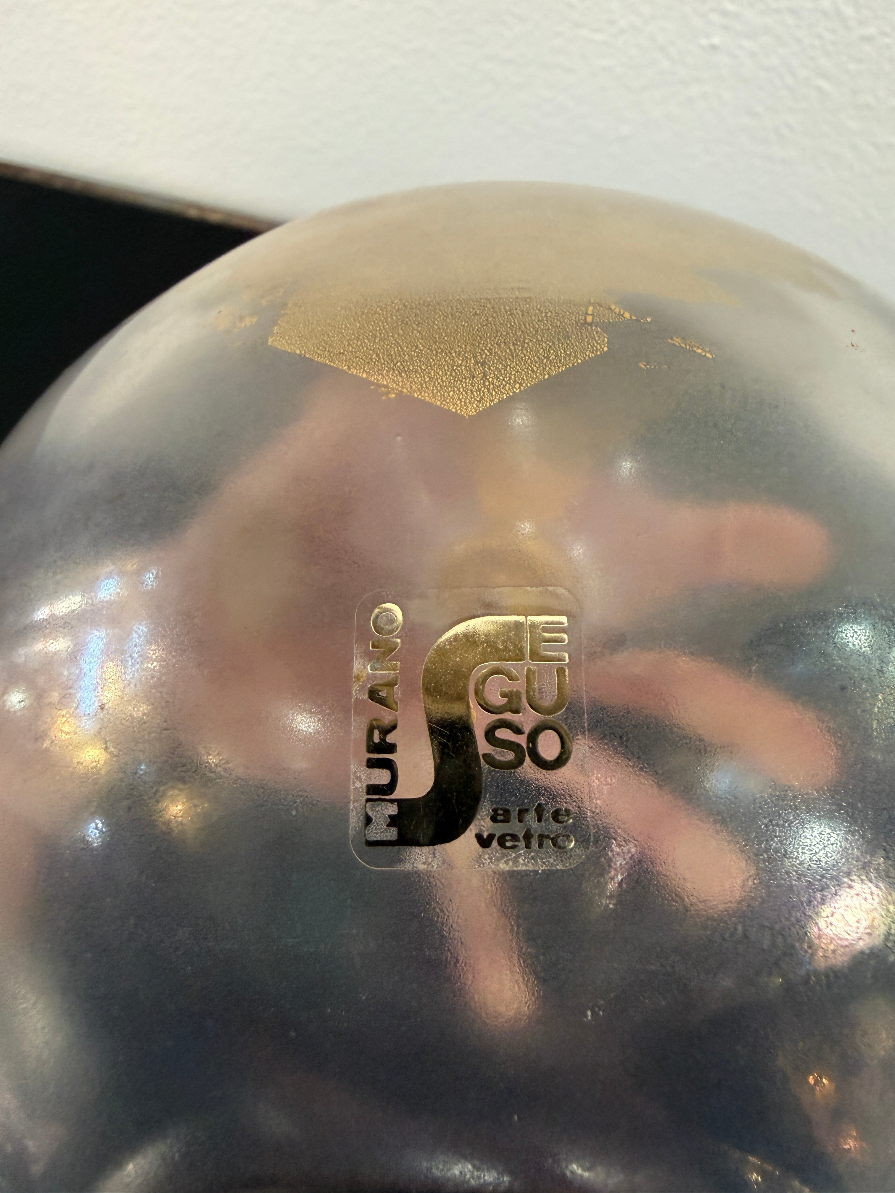 Seguso Apple Sculpture with Gold Leaf, Italy, 1970s