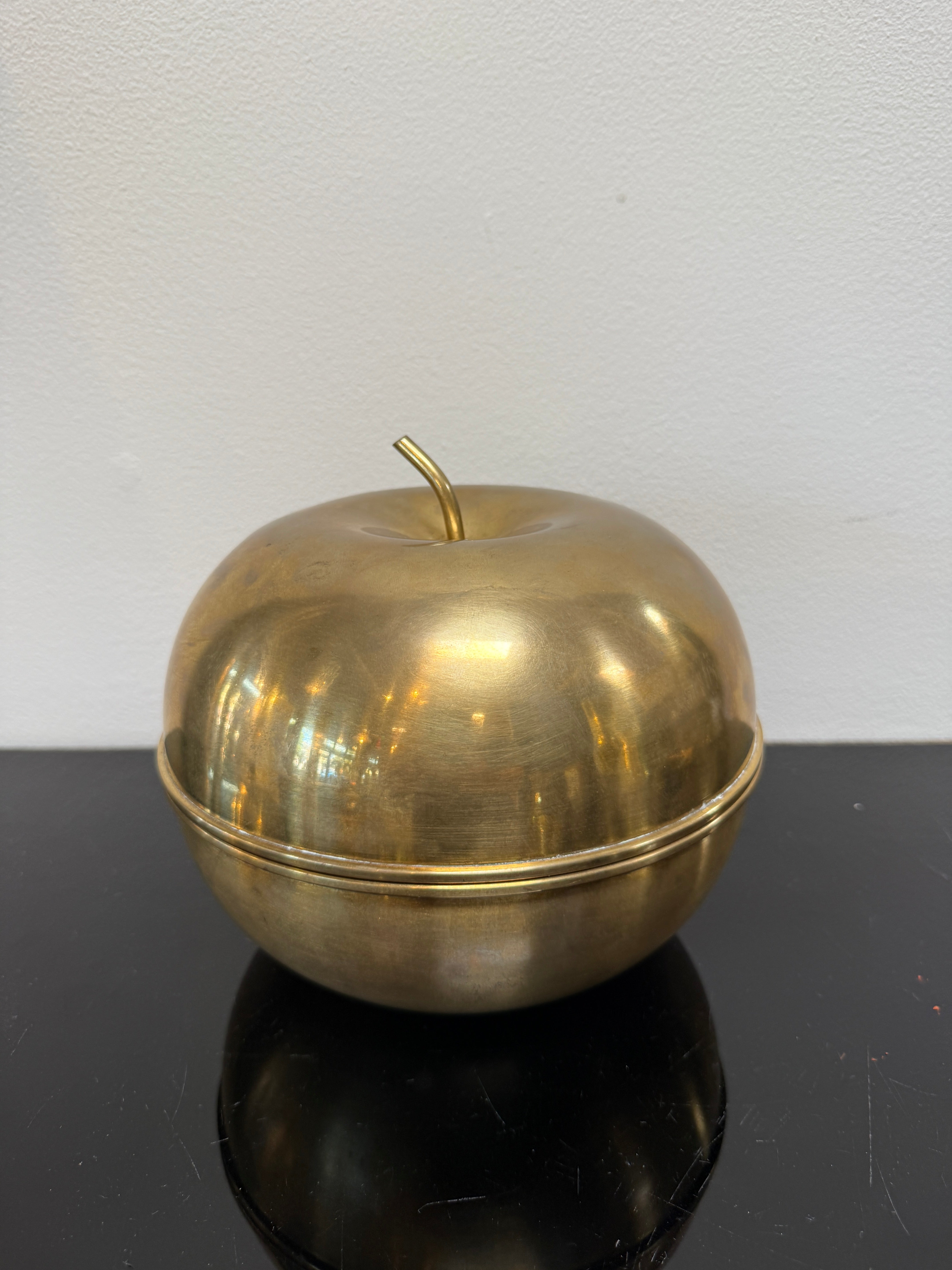 Mid-Century Italian Brass Apple Covered Bowl, 1960s