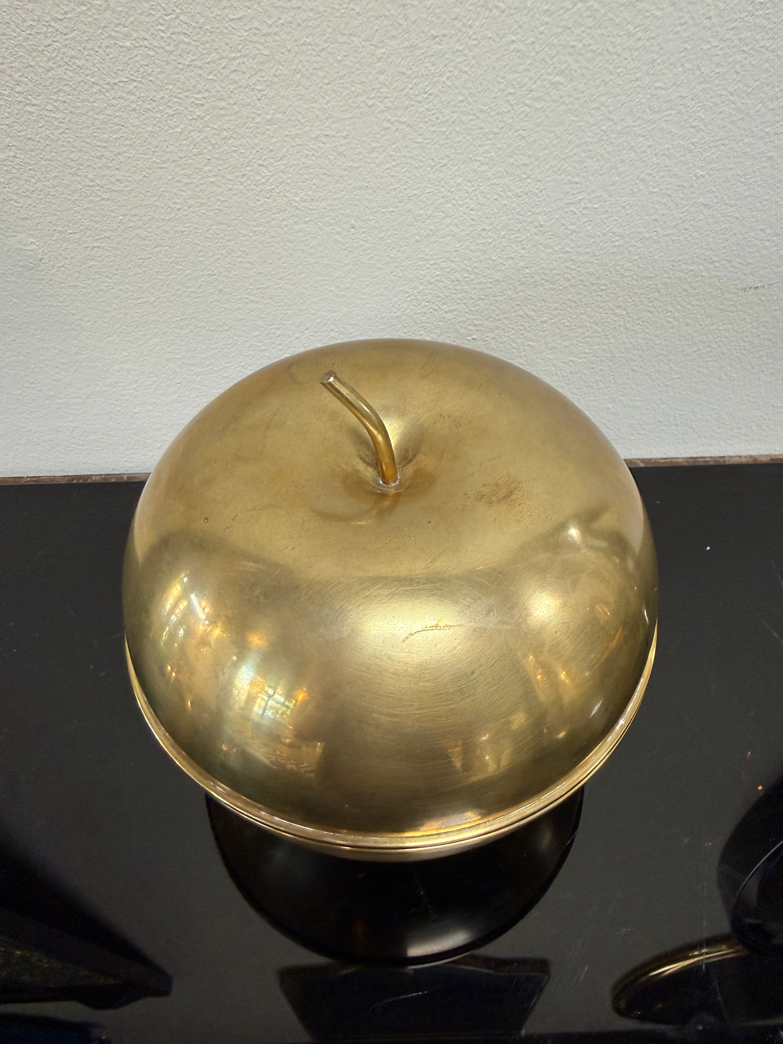 Mid-Century Italian Brass Apple Covered Bowl, 1960s