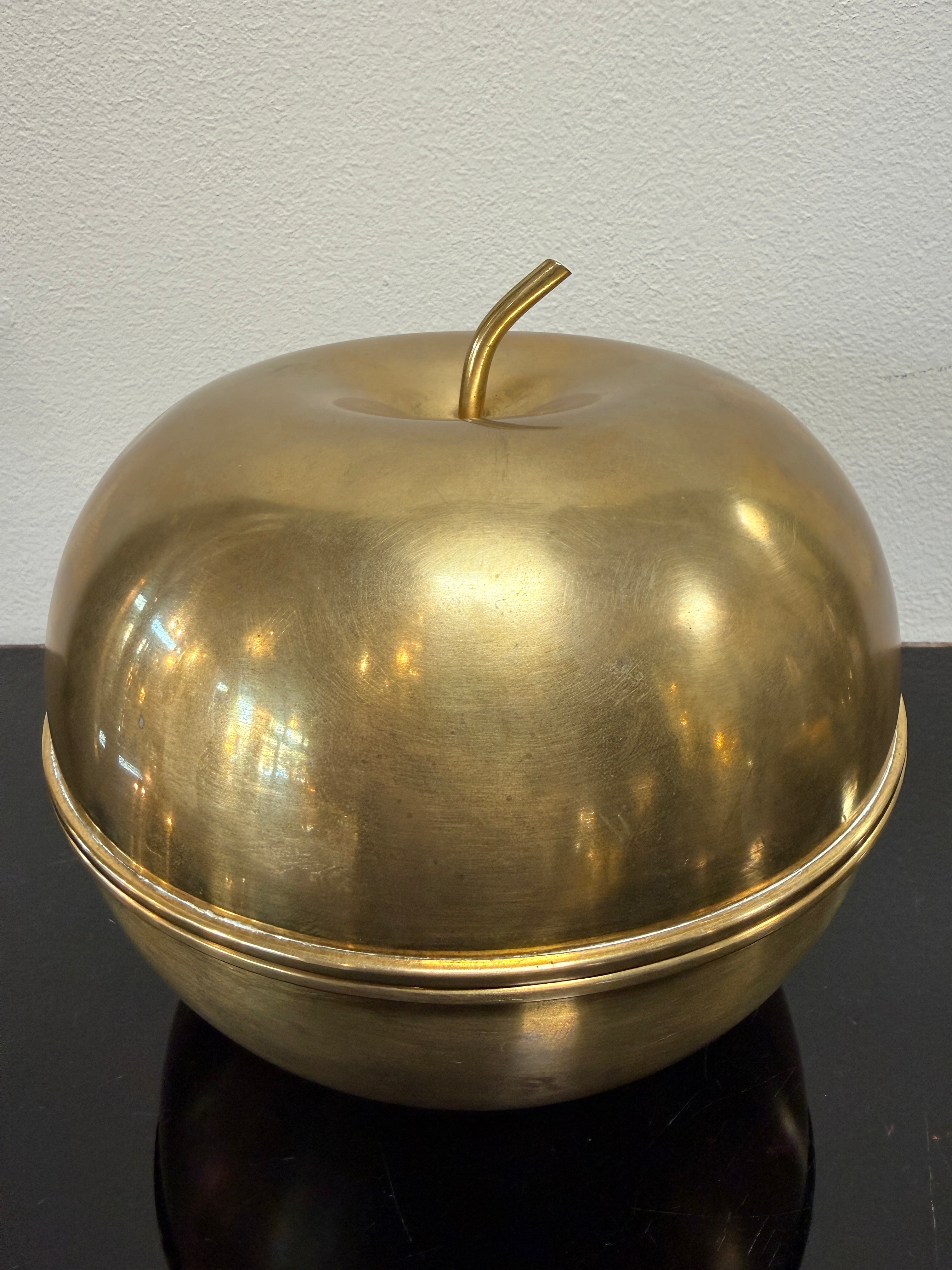 Mid-Century Italian Brass Apple Covered Bowl, 1960s