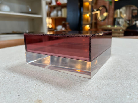Vintage Italian Decorative Plexiglass Box 1980s
