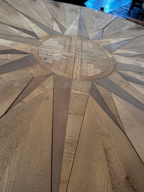 Ceroli Mario Rosa Dei Venti Round Large Table in Pinewood by Poltronova, 1970s