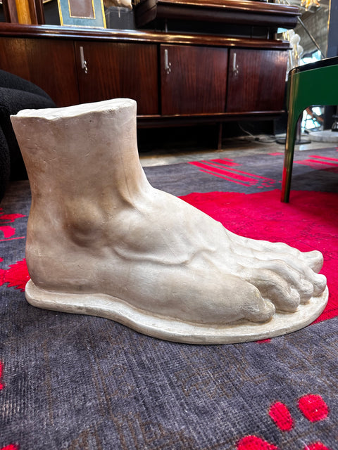 Vintage Italian " Foot " Handmade Plaster Sculpture 1970s