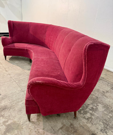 Curved Sofa, attributed to Ico Parisi, Italy, 1950s