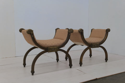 Italian Pair of 2 Baroque Armchairs 1600s