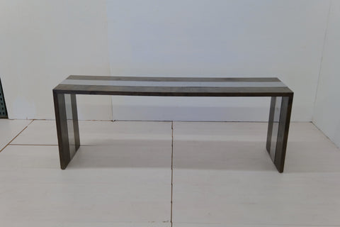 Mid Century Italian Wood and Chrome Console 1970s