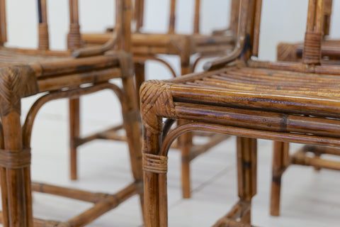 Mid Century Italian Set of 4 Chairs and Table 1970