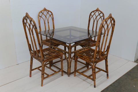 Mid Century Italian Set of 4 Chairs and Table 1970