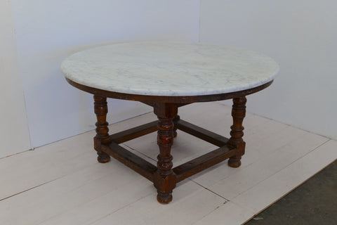 18th Century Oversize Wood and Marble Dining Table