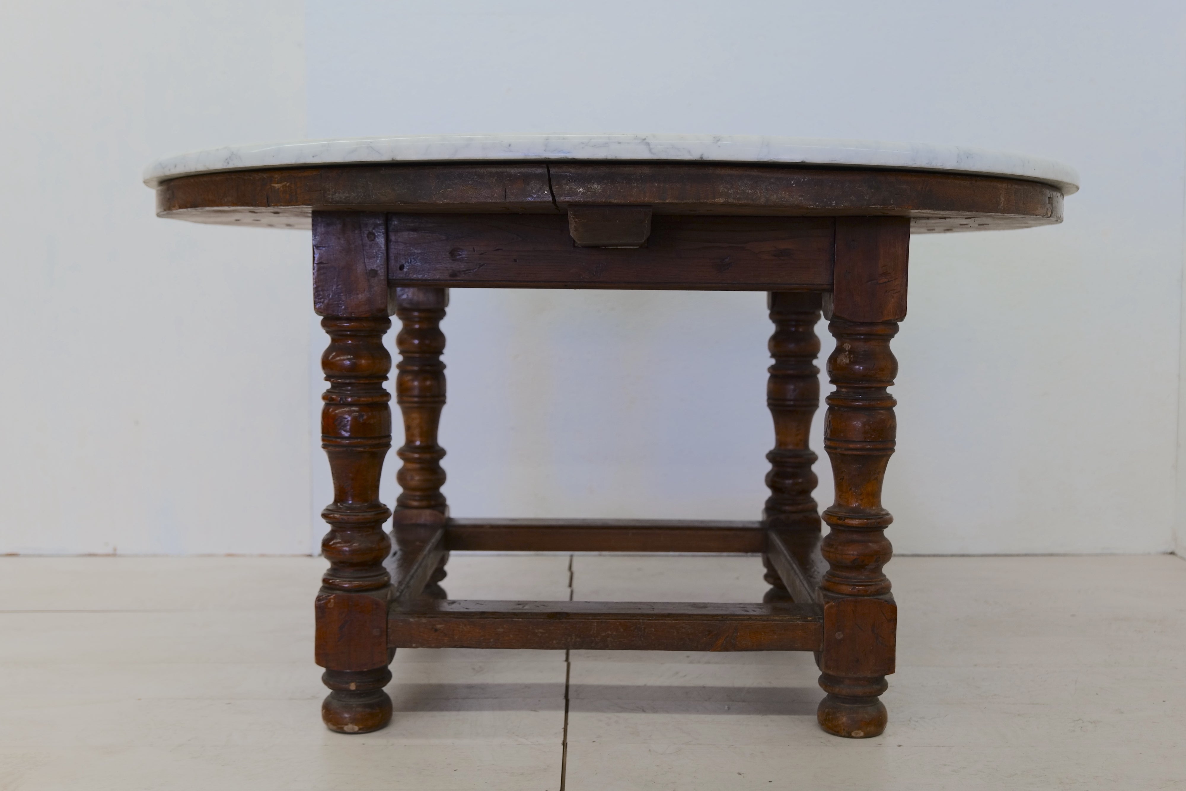18th Century Oversize Wood and Marble Dining Table
