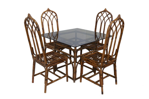 Mid Century Italian Set of 4 Chairs and Table 1970