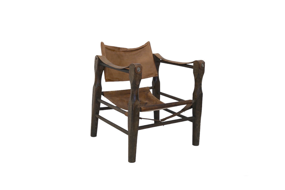 Vintage leather safari discount chair