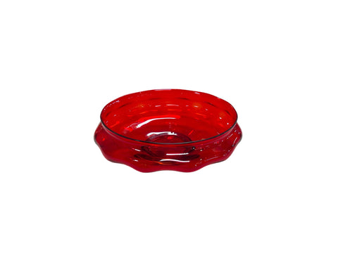 Beautiful Vintage Italian Round Decorative Red Bowl 1980