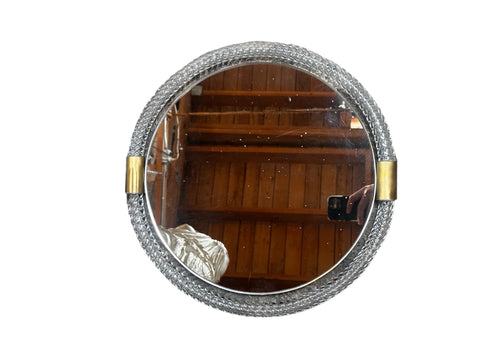 Mid Century Italian Round Murano Wall Mirror 1960s