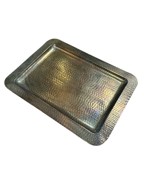 Vintage Italian Decorative Rectangular Brass Tray 1960s