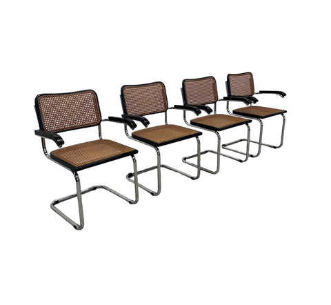 Pair of 4 Marcel Breuer B64 Design Cesca Chairs by Gavina, circa 1960