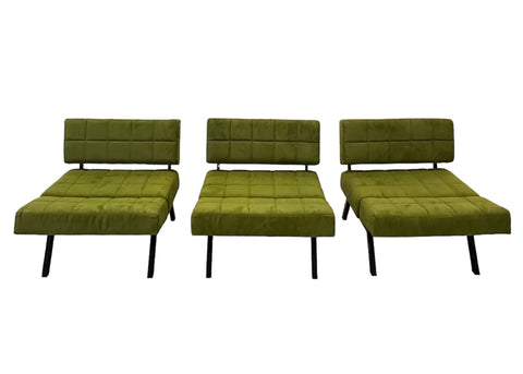 Set of 3  Italian of ‘Panchetto’ Reclining Chairs by Rito Valla for IPE, Italy 1960s