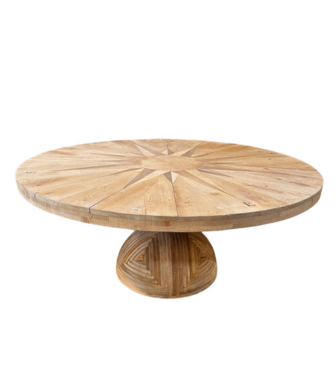 Ceroli Mario Rosa Dei Venti Round Large Table in Pinewood by Poltronova, 1970s