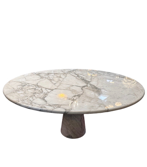 Angelo Mangiarotti Calacatta  Marble Round Oversize Dining Table, 1970s