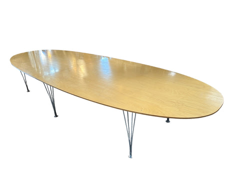 Mid Century Italian Oversize Oval Dining Table 1980s