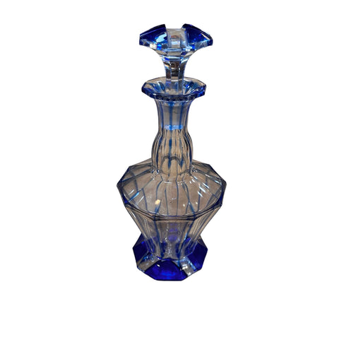 Vintage Italian Blue Crystal Decanter 1960s