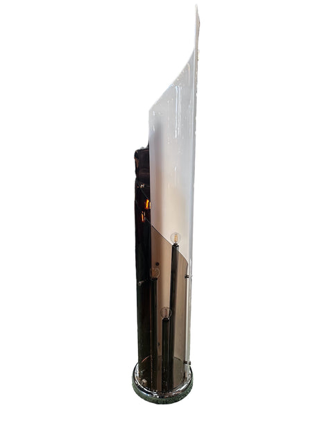 Beautiful Italian Plexiglass and Chrome Floor Lamp 1980s