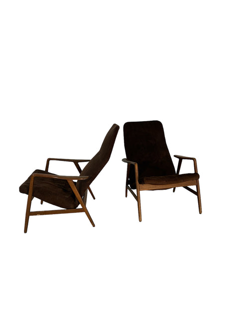 Pair of 2 Mid Century Italian Armchair by Gio Ponti 1960