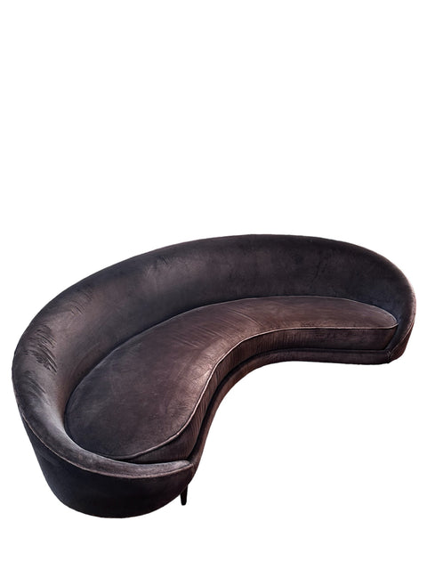 Mid Century Italian Curved Sofa In Style of Federico Munari 1960s