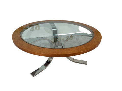 Italian Dada Vintage Ormolu Glass and Steel Table 1950