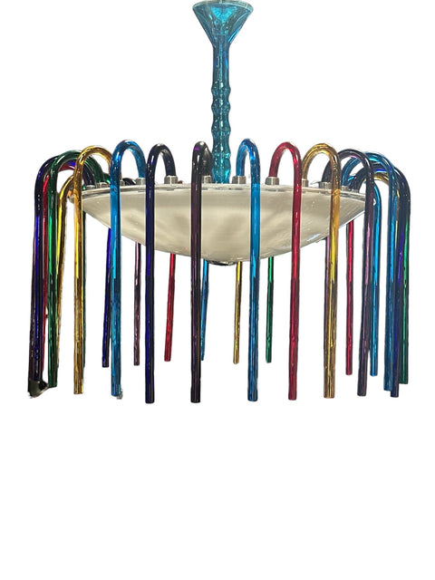 Mid-Century Multi-Colored Murano Glass Chandelier from Veart