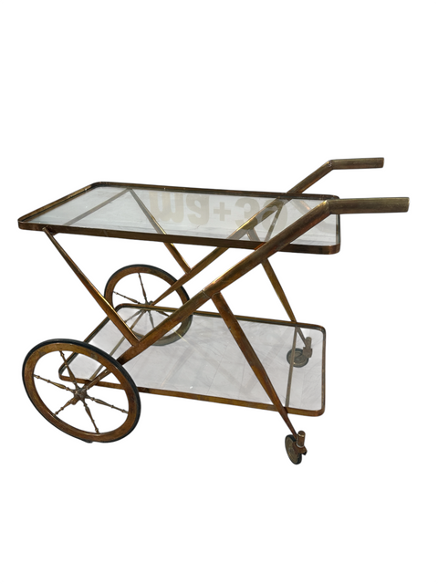 Brass Serving Trolley By Cesare Lacca