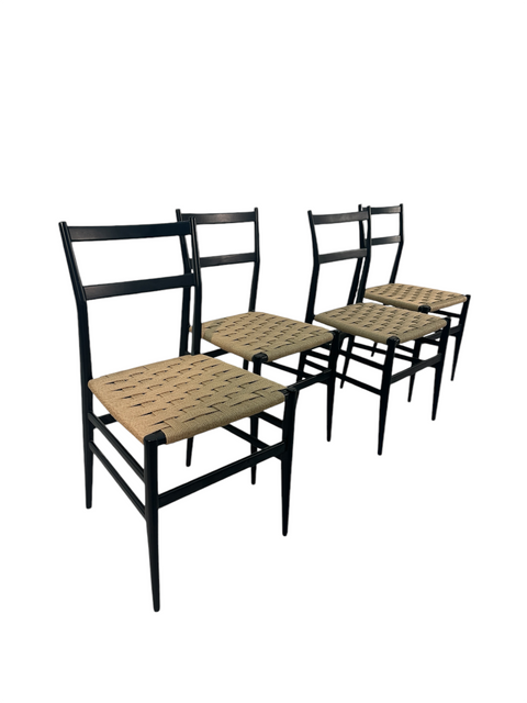 Gio Ponti 646 "Leggera" Dining Chairs for Cassina, 1952, Set of 4