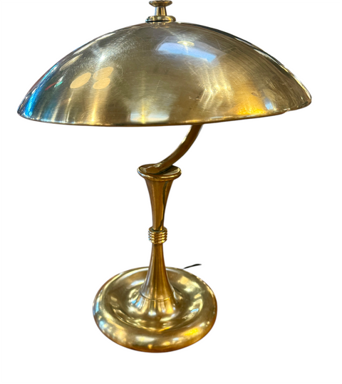 Oscar Torlasco table lamp in full brass, Italy 50s