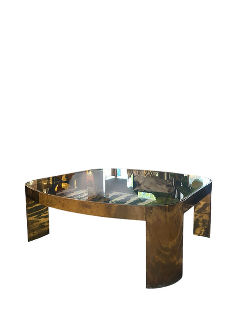 Italian Mid-Century Modern Brass Coffee Table