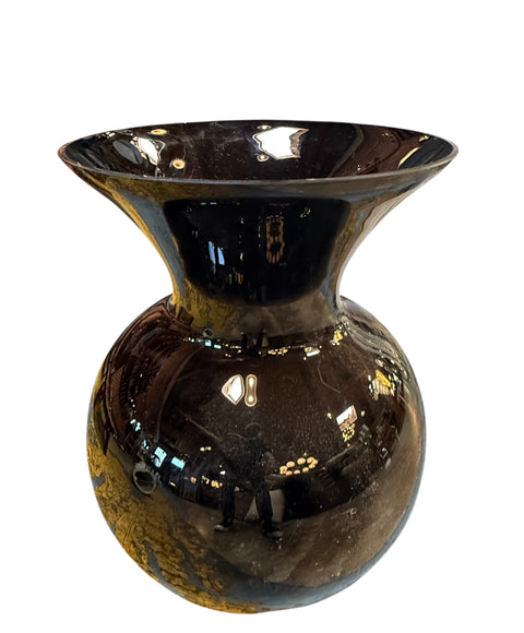 Large Italian Black Murano Glass Vase