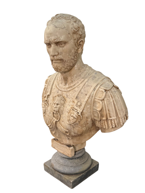 Neoclassical Marble Bust of a Roman General