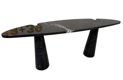 Angelo Mangiarotti "Eros" Console Table in Black Marquina Marble, Italy, 1970s