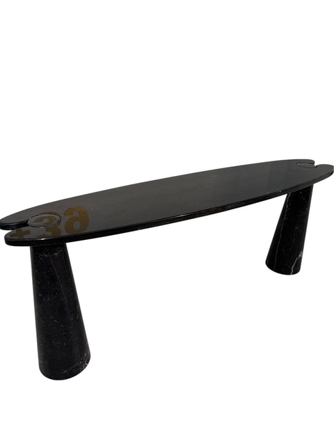Black Marquina marble "Eros" console table by Angelo Mangiarotti,