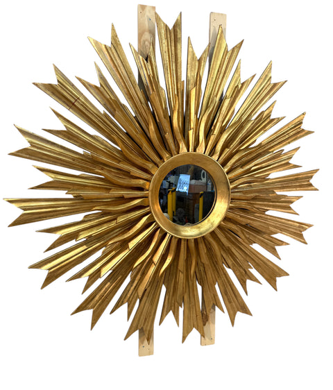 1970s Vintage Italian Sunburst Gilded Wall Mirror