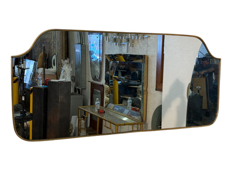 Mid-Century Modern Brass Framed Wall Mirror 1960s