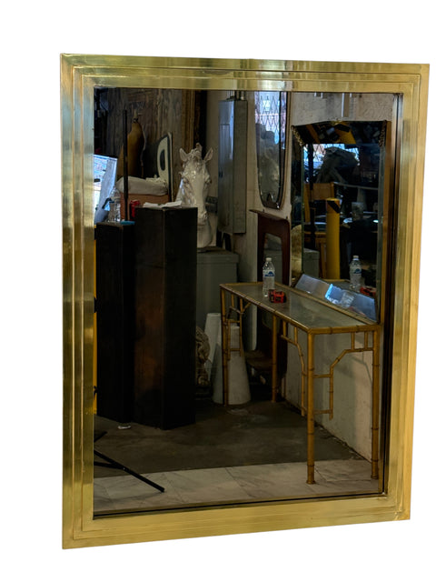 Vintage Italian Brass Framed Wall Mirror