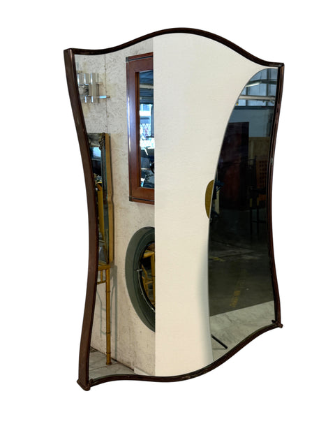 Vintage Italian Wall Mirror with Curved Frame 1960s