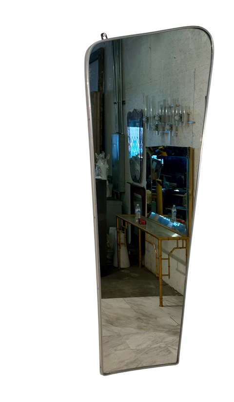 Mid-Century Italian Wall Mirror with Chrome Frame, 1960s