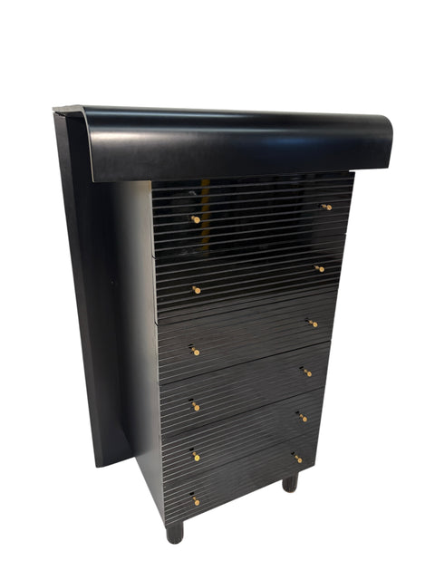 Pierre Cardin Black Lacquered Commode with Brass Details